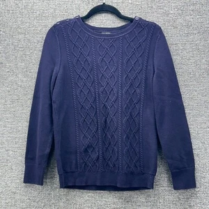 Talbots Pullover M dunkelblau Zopfmuster weich warm und kuschelig Baumwolle - Bild 1 von 9