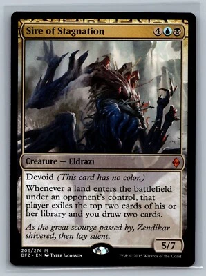 Magic MTG Battle for Zendikar Sire of Stagnation #206/274 TCG CCG - Image 1 of 2