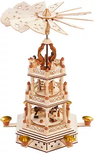 BRUBAKER Christmas Pyramid - 18 Inches - 3 Tier Carousel - Designed in Germany - Picture 1 of 11