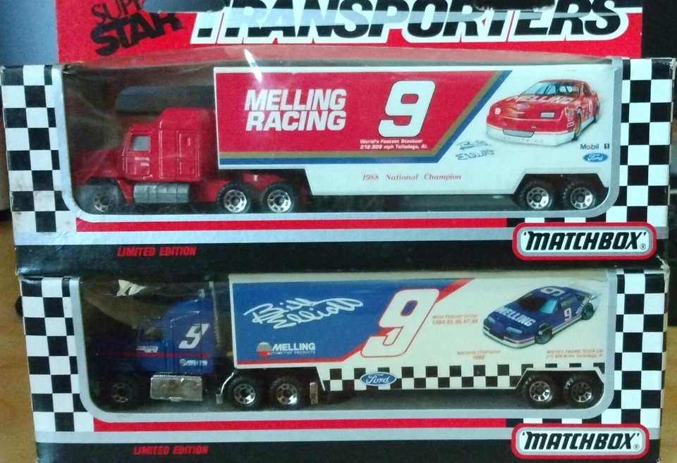 Lote de 2 transportadores Matchbox Superstar #9 1990-1991 Bill Elliott Coors Foto 1 de 1