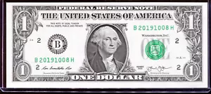 2013 $ 1 FRN ausgefallenes GEBURTSTAGSDATUM 2019-10-08 10/08/2019 mit BEP Env #B20191008H - Bild 1 von 3