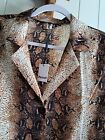 Persun Tan & Black  Button Up Blouse Size Small   NWT