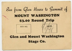 1948 Bus Ticket to Mount Washington N.H. , Vintage Automobile, Car - Picture 1 of 2