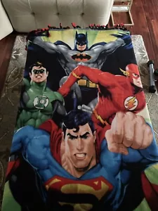 DC Comics Justice League Fleece Throw Blanket 56” X 40” From Tie To Tie - Picture 1 of 2