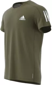 Adidas Men's OWN THE RUN Training Shirt, focus olive, LARGE H34495 - Picture 1 of 6