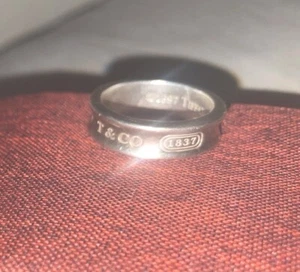 TIFFANY Sterling Silver T & CO. 1837 ROUND CONCAVE BAND RING Unisex 1997 - Picture 1 of 2