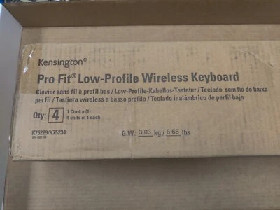 *NEW* 4x Quantity Kensington Pro Fit Low-Profile Wireless Keyboard FREE SHIPPING - Image 1 of 2