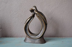"Le Baiser" sculpture en bronze signée datée numérotée - Imagen 1 de 8