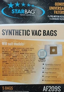 Starbag AF209S Synthetic Vacuum Cleaner Bags Hoover, Kambrook, Nilfisk, Sanyo - Picture 1 of 3