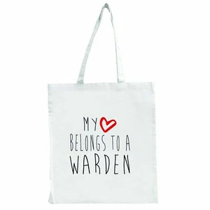 My Heart Belongs à Une Warden - Grand Fourre-Tout Shopping Sac - Picture 1 of 1