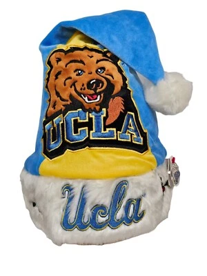 De colección UCLA Bruins Vacaciones Navidad Santa Sombrero 17" Azul y Dorado Nuevo con Etiqueta RARO Foto 1 de 4