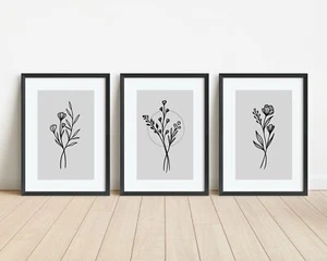 Conjunto de 3 póster minimalista de arte de pared para sala de estar impreso solo impresiones de regalo - Imagen 1 de 1
