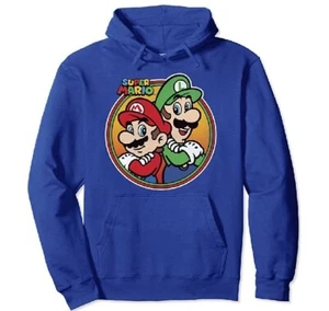 Nintendo Super Mario & Luigi Brothers Circle Graphic Hoodie XL Juniors Unisex - Picture 1 of 7