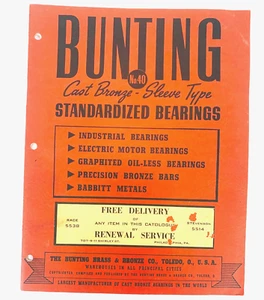 Bearings Catalog Bunting Inc. Products No. 40 Industrial History Vintage - Picture 1 of 8