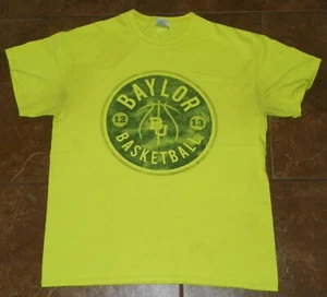 BAYLOR University Bright Neon Yellow Spirit T-SHIRT Tee Size Large Bears - Picture 1 of 2
