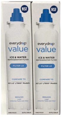 Everydrop Value ICE & WATER Refrigerator FILTER L8 Fits LG LT800 Models (2 PACK) - Image 1 of 4