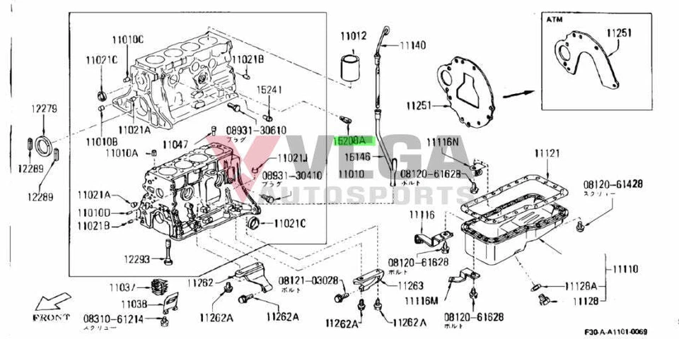 Oil Filter Stud, Engine Block to suit Nissan RB/SR Without Heat Exchanger or Ext - image 1 of 1