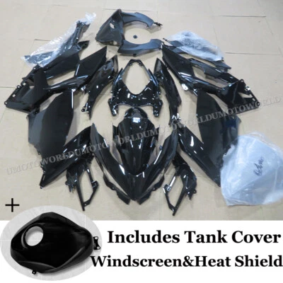 Fairing Kit / Tank Cover For KAWASAKI NINJA 400 2018-2023 Glossy Black Injection Foto 1 de 4
