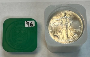 1996 Tube / Roll of 20 American Silver Eagles 1 oz Coins - US Mint, Scratchy etc - Picture 1 of 9