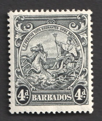 Estampilla de Barbados Rey Jorge VI 4d Negra 1938 Britannia Como Nueva SG 253. KGVI Foto 1 de 3