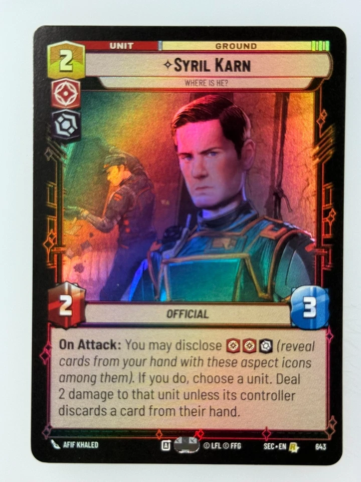 Star Wars Unlimited - Syril Karn Foil 643 - Image 1 of 1