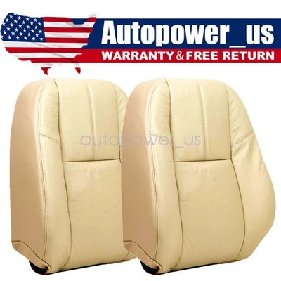 Front Lean Back Seat Cover Leather Tan For 2007-2014 GMC Yukon XL 1500 Sierra - Image 1 of 4