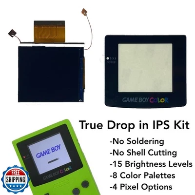 Game Boy Color 2.45 Inch IPS Backlight LCD Screen Replacement Kit [DROP-IN, N - Image 1 of 4