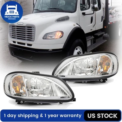 Pair Halogen Headlights Headlamp LH&RH For 2002-2018 Freightliner M2 100 106 112 Foto 1 de 4