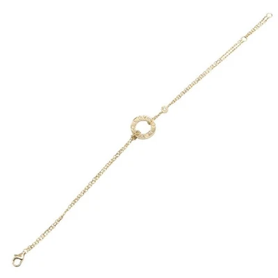 卡地亚Love Circle手链2PD K18黄金女式16厘米链式配件 — 第 1/4 张图片