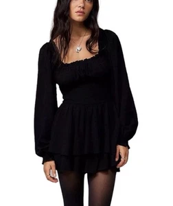 Urban Outfitters Womens Black Kimchi Blue Rosie Romper Playsuit XS RRP £49 - Picture 1 of 11