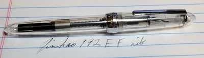 Caneta-tinteiro Jinhao 992 demonstradora tampa de parafuso extrafina nova na caixa transparente - Imagem 1 de 4