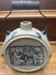 Whites Pottery Utica, New York Stoneware Liquor Canteen With Wooden Handle - Picture 1 of 13