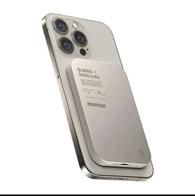 Banco de alimentación inalámbrico magnético MoMax Q.Mag X 5000 mAh paquete de baterías nuevo sin caja Foto 1 de 4