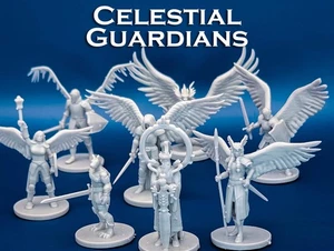 Celestial Guardian Pack | 8 Miniatures Starter Set 28mm Scale DnD D&D Mini - Picture 1 of 10