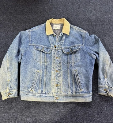 Vintage Thrashed Lee Storm Rider Denim Jacket Blanket Lined 1990s Mens Size L - Image 1 of 4