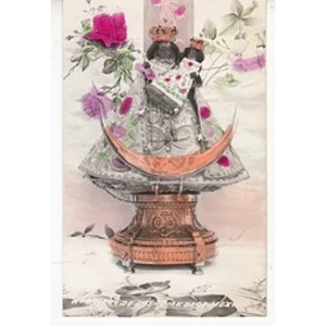RPPC Virgin of Zapopan Virgin Mary In Jalisco Mexico Glossy Finish Floral Unused - Picture 1 of 2