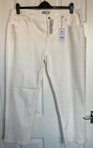NEW NEXT Ladies White Slim Supersoft Mid Rise Jeans Size 20 Petite - Picture 1 of 3