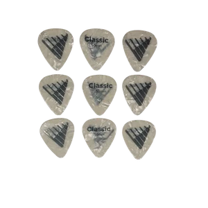 D'Addario Angkor Exclusive White Pearl Celluloid Guitar 9 Picks,  0.50mm - Picture 1 of 1