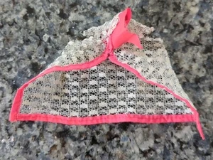 VTG Talking Barbie Doll Swim Suit Cover Up Orange Trim Silver Mesh Hong Kong - Picture 1 of 9