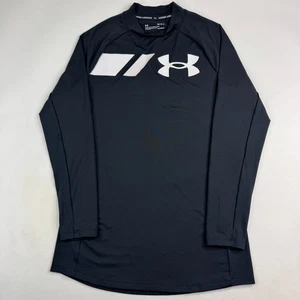 Under Armour Coldgear Herren Medium Fitted Schwarz Grid Mock Neck Langarmshirt - Bild 1 von 13