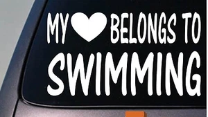 My heart belongs to swimming sticker decal *D862* - Picture 1 of 1