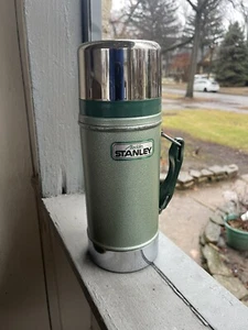 Vintage Aladdin Stanley Thermos Bottle 24oz Wide Mouth A-1350B Green - Picture 1 of 24