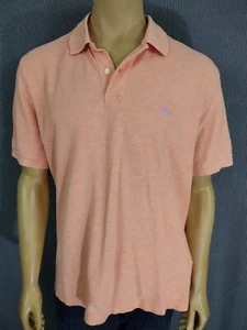 BROOKS BROTHERS Casual SS Golf Polo Shirt Orange Peach Pique Cotton Men's Large - Picture 1 of 9