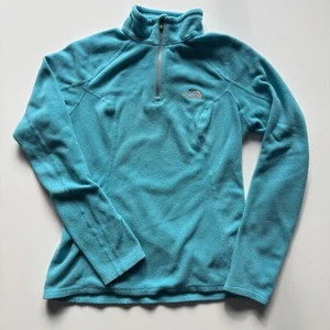 NORTH FACE Pullover Fleece Sweatshirt Womens XS Blue Zip Outdoor Hiking - Picture 1 of 10