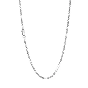 925 Pure Solid Sterling Silver 2 mm Classic Rolo Shiny Sturdy Belcher Chain - Picture 1 of 8