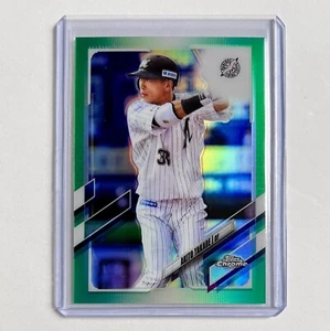 Akito Takabe 2021 Topps Chrome NPB Green Refractor Numbered /99 Lotte Marines - Picture 1 of 3