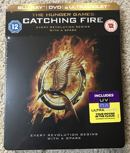 STEELBOOK Hunger Games Catching Fire UK Blu-ray RARE New & Sealed - Picture 1 of 11