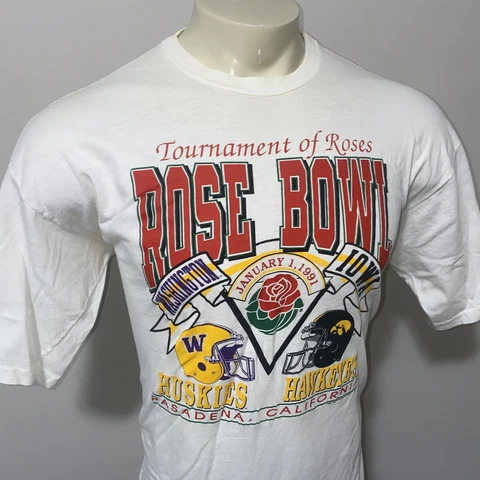 Vtg Washington Huskies shirt Crewneck Single stitch 90s Rose Bowl 1991 Mens XL Cover