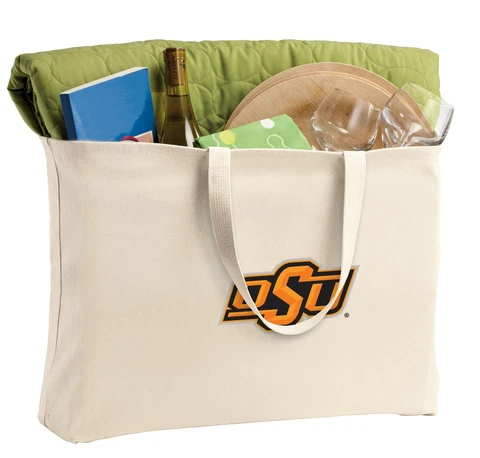 Oklahoma State Large Tote Bag Shopper OSU Cowboys LARGE Grocery Bags Beach Totes Cover