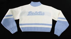 Bo+Tee Women's Cropped Chunky-Knit Turtleneck Sweater BL1 Ice Blue Small - Picture 1 of 3